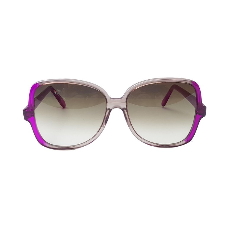 Occhiali da sole rotondi grandi - G110 - Viola traslucido - Trasparente