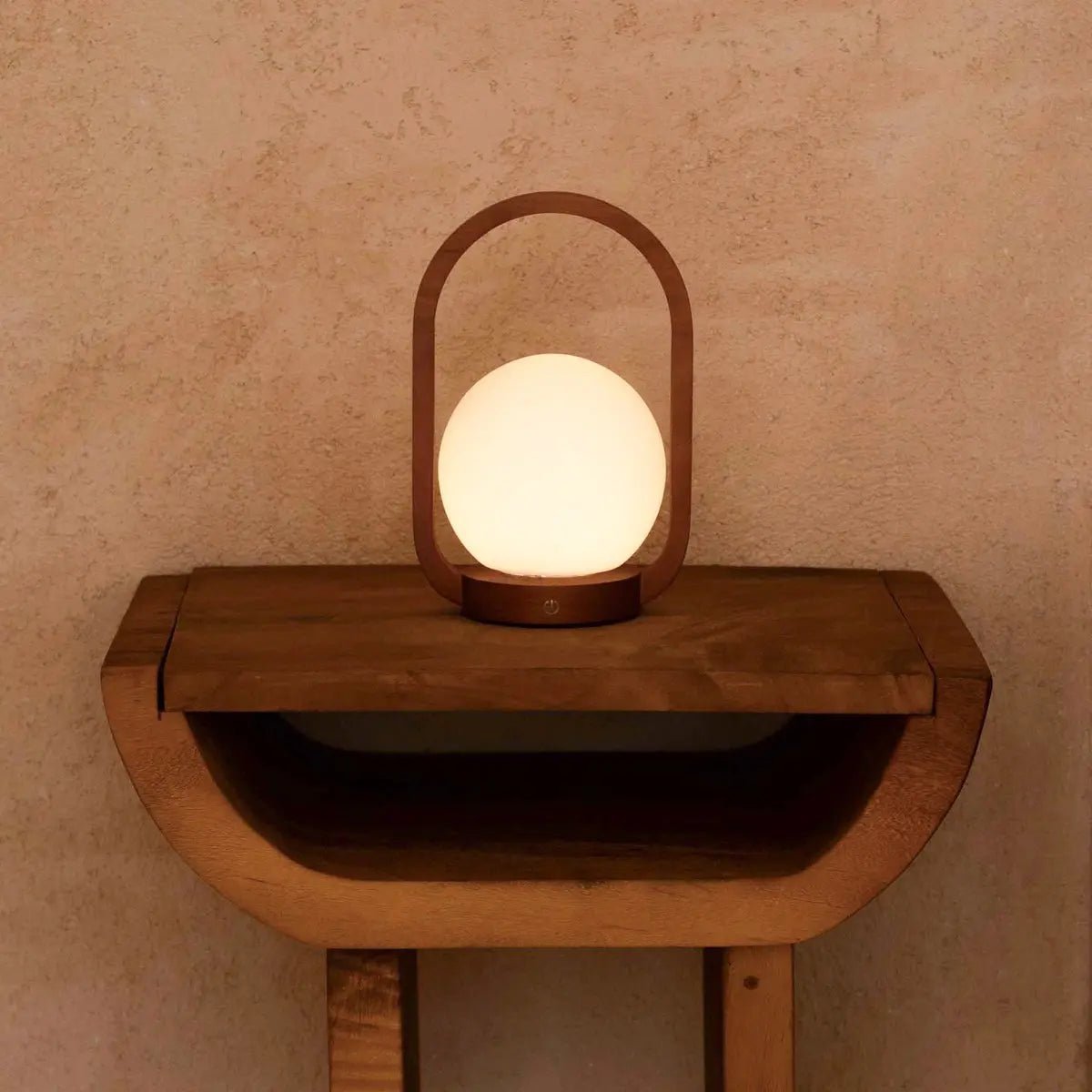 Skye Chestnut Brown Wooden Cordless Lamp