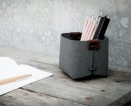 Recycled leather office tray