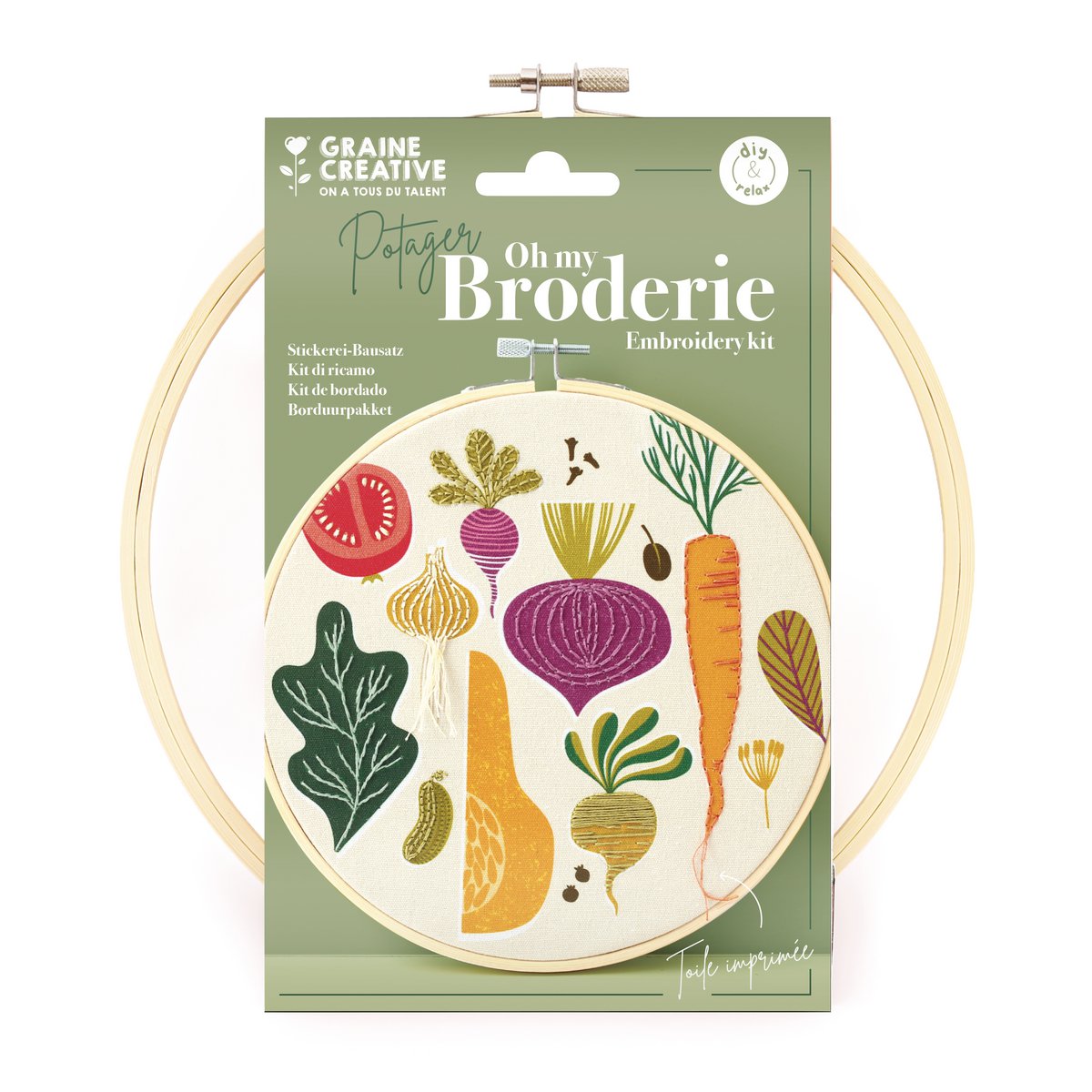 EMBROIDERY SET VEGETABLES GARDEN  Ø20CM