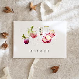 Grußkarte · Cocktails · Let's celebrate