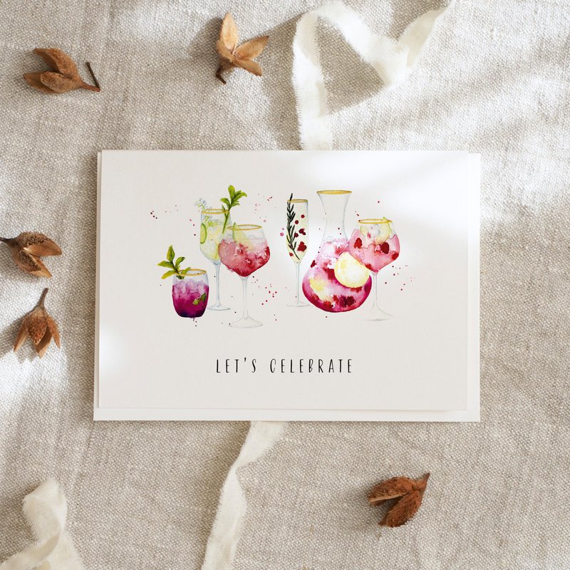 Grußkarte · Cocktails · Let's celebrate
