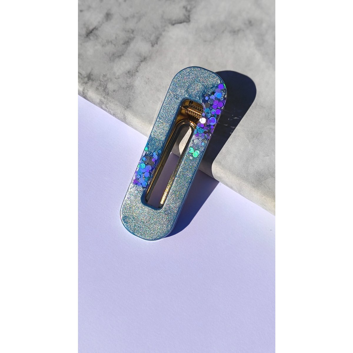 ⋒ pacchetto di clip per capelli in resina - Glow viola (11 articoli) ⋒