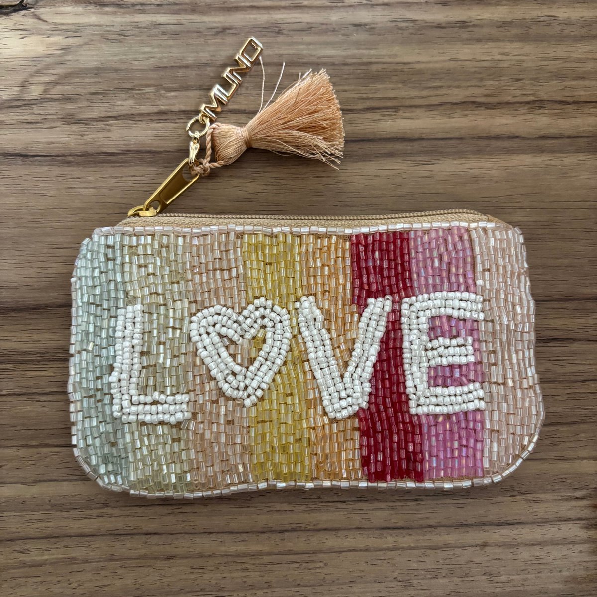 Handcrafted Beaded Rainbow Love Pouch * Gift *