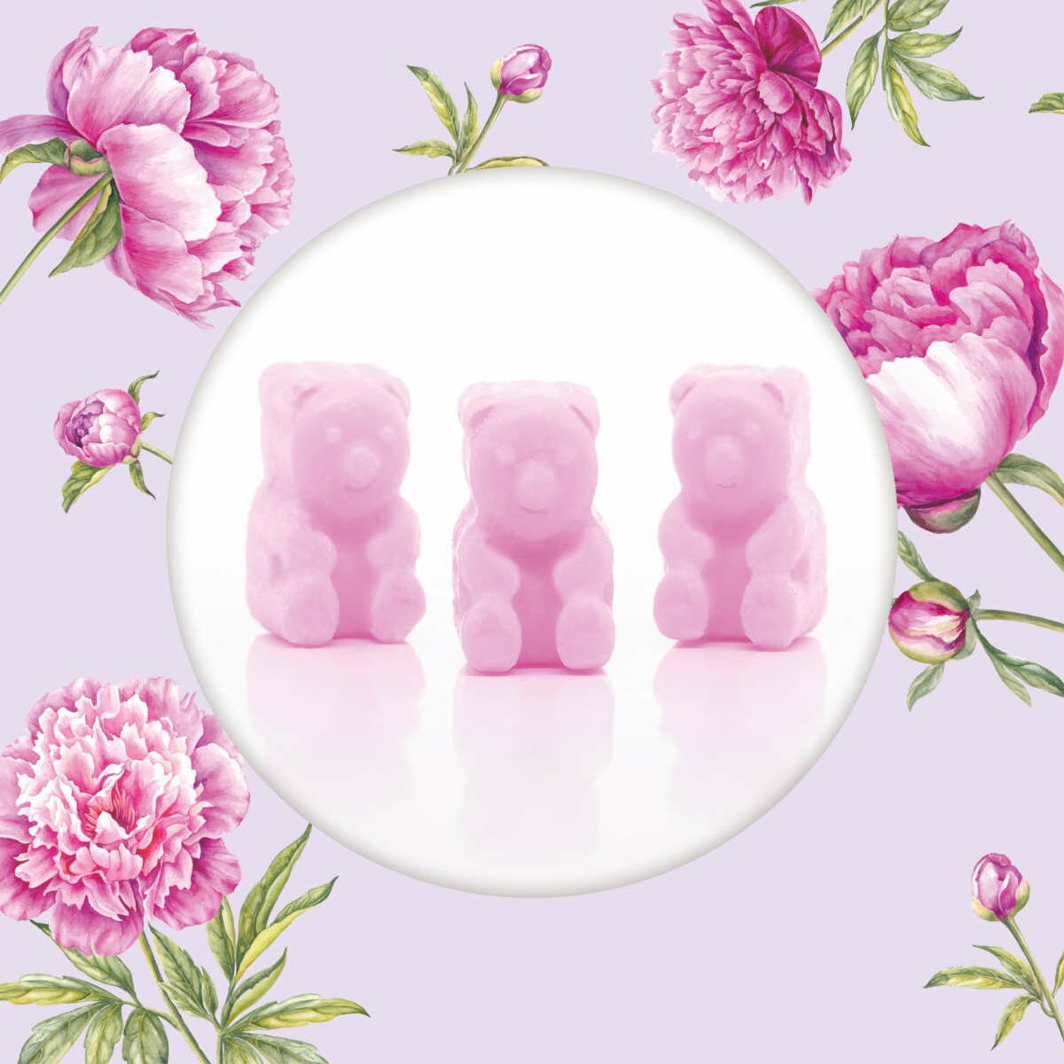 Cera Perfumada Oso Rosa Peonía - 50g