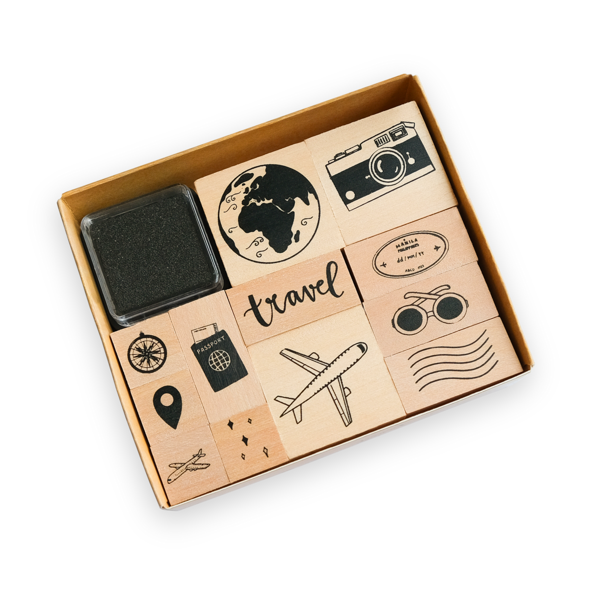 Jeu de tampons en bois