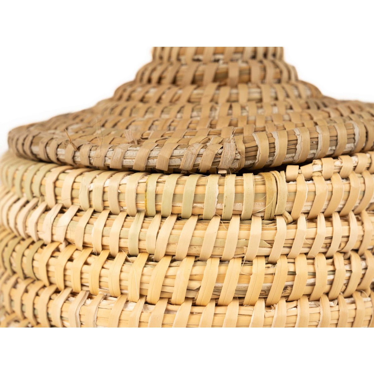 Marokkanischer Rattankorb mit Deckel, Boho, Ethno, handgefertigter marokkanischer Korb 15 cm