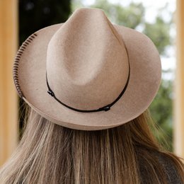 FELT HAT - leather and knit bond, unsewn edge