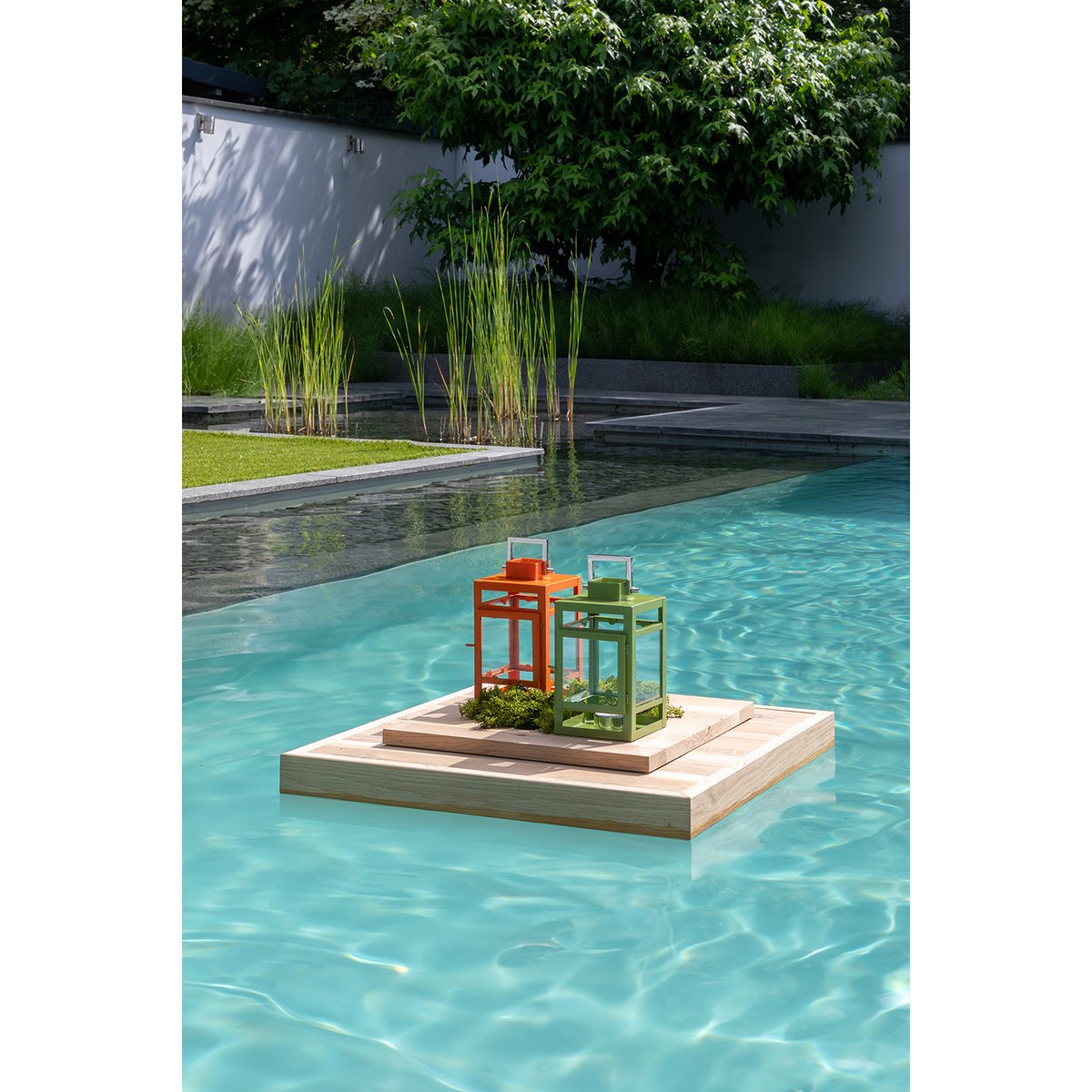 Lantern KENIA glass iron powder-coated smooth green 11.5 cm (Ø 12 cm) 20 cm
