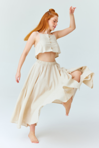 Asana -Leinenrock - Natural Beige