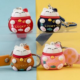 Edo Sleutelhanger Lucky Cat, 3x2,5cm, soft plastic, mix 12pcs
