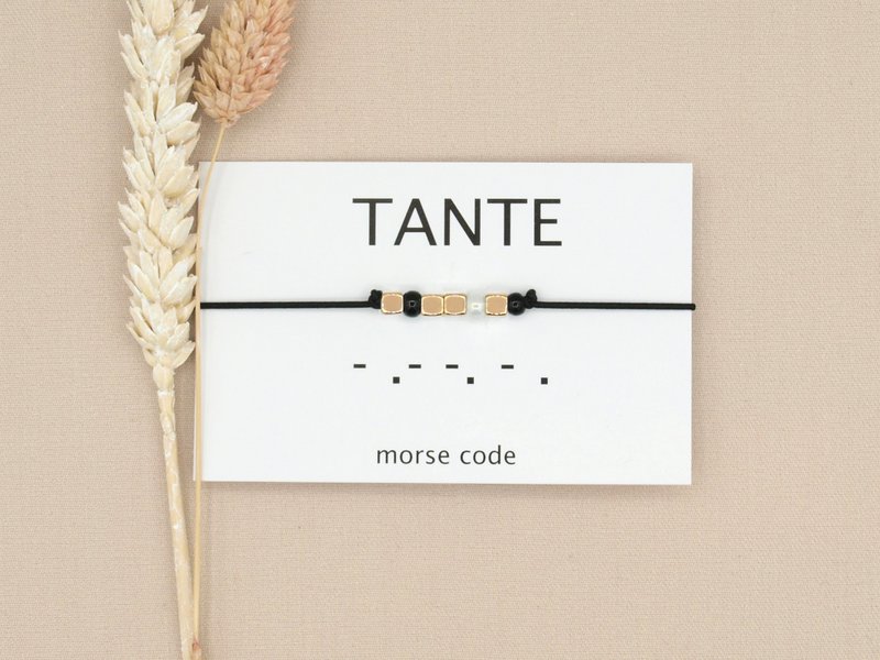 Morse code armband Tante (zilver,rosé goud,goud)
