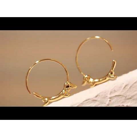 Charming Dachshund Hoop Earrings