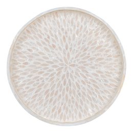 Tray - Tray, bamboo/capiz, beige, 40x40x3,5 cm