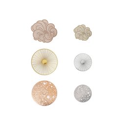 Assortiment de 6 broches magnétiques "Solar - Lunar - Mist" - Design Constance Guisset
