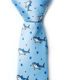 Haifisch-hellblaue Krawatte | Recyceltes Polyester GRS