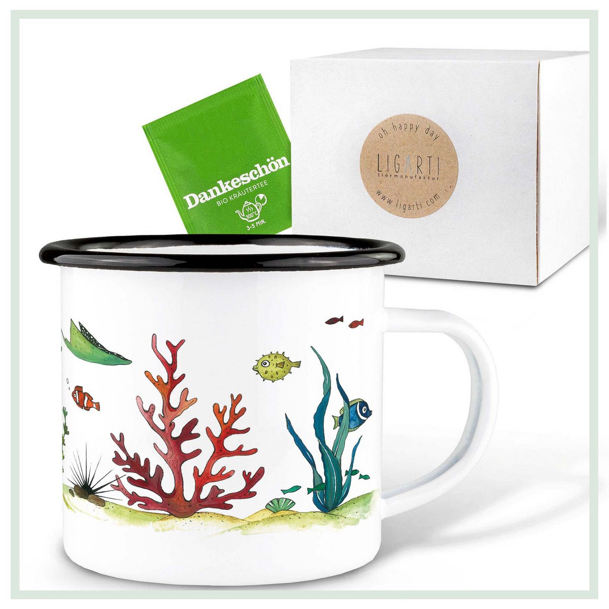 Enamel cup – underwater world