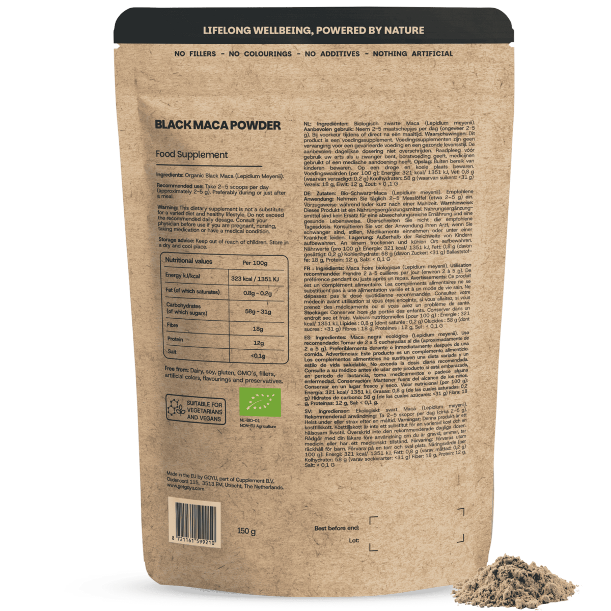 Organiczna czarna maca w proszku - 80 gramów