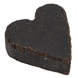 Amber block heart black amber