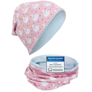 Children Beanie Hat and Loop Set - Swan