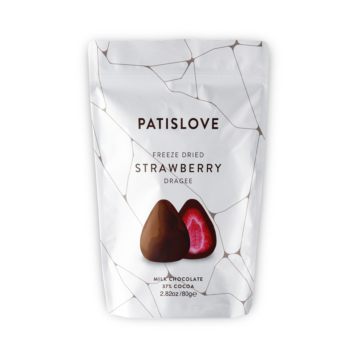 Strawberry Dragee mælkechokolade, 80 g