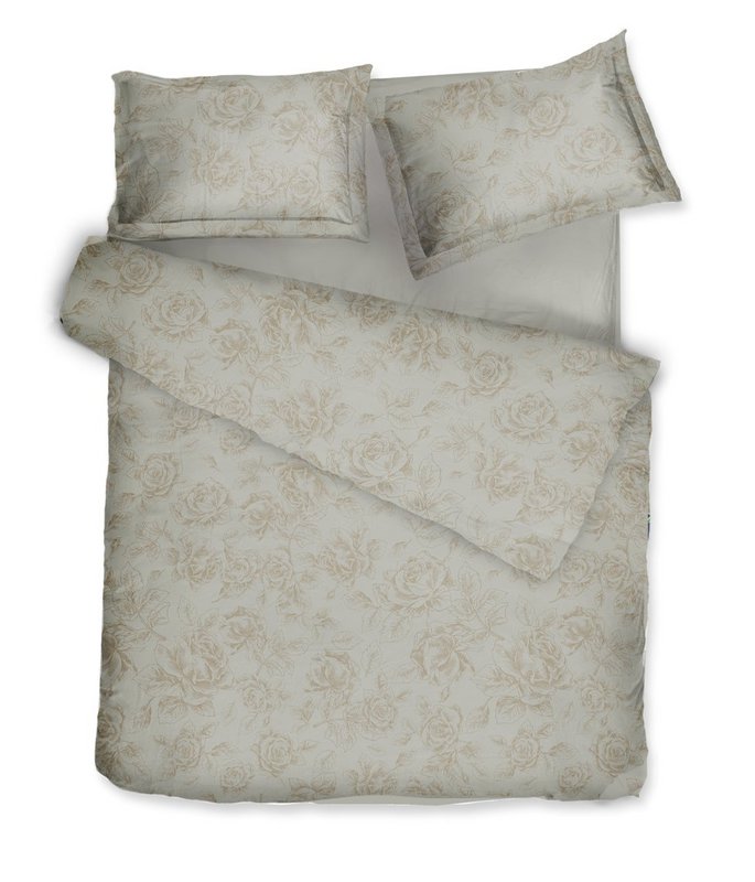 Completo letto in rasatello Linea Rose Almond