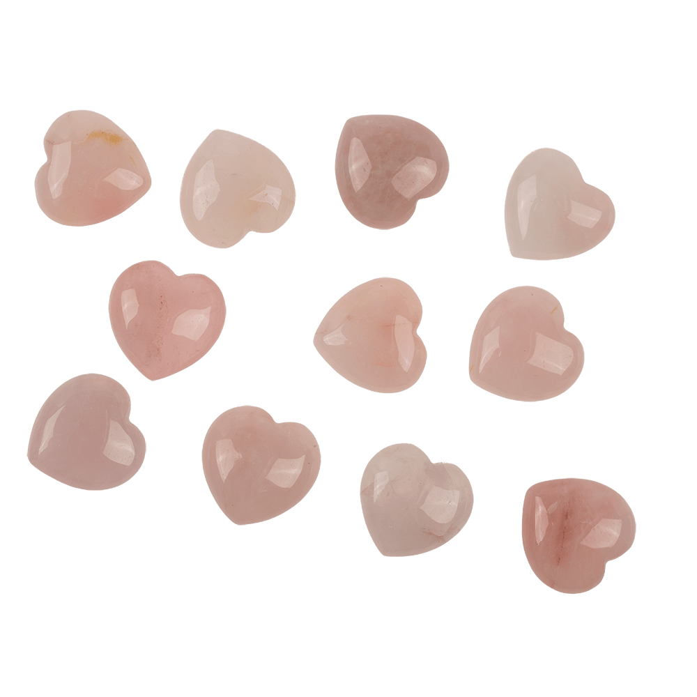 Heart shaped rose quartz,