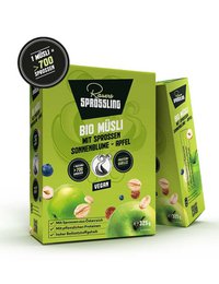 Organiczne musli z kiełkami słonecznika i jabłka