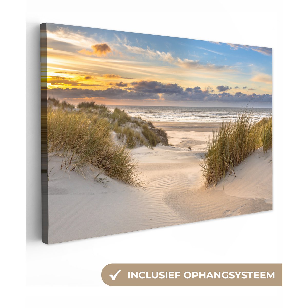 Pintura de lona - Decoración de la pared Beach - Dune - Grass - Sunset - Sala de decoración de la pared - Decoración del dormitorio - Accesorios de habitaciones - Pinturas sobre lienzo