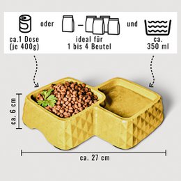 Ne & No® Bamboo Double Bowl para gatos y perros