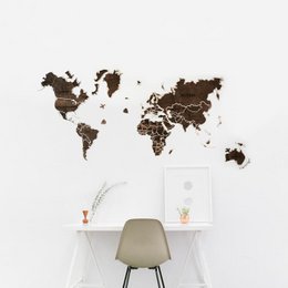 Weltkarte aus Holz, Weltkarte aus Holz