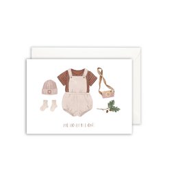 Tarjeta de felicitación · Vestido de bebé | marrón