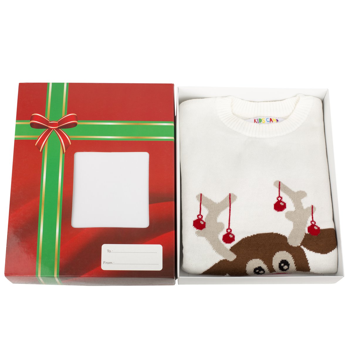 Christmas Sweater Kids - Reindeer White