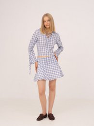 Pendle plaid blå mininederdel