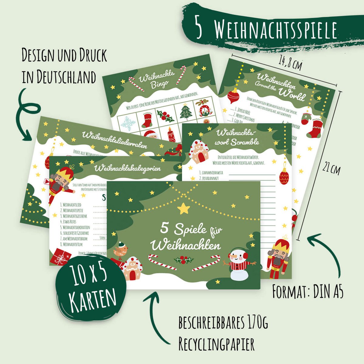 Julespil - motiv "Fir Green"