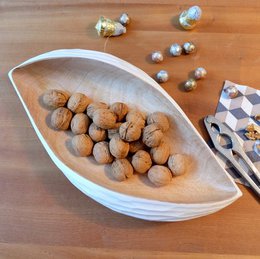 Wooden bowl - fruit bowl - salad bowl - model Palm Seed - white - different sizes