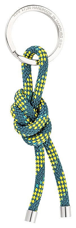Keychain knot, blue-yellow