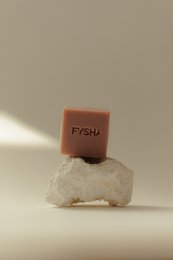 Rose geranium and French red clay soap with natural exfoliating properties.