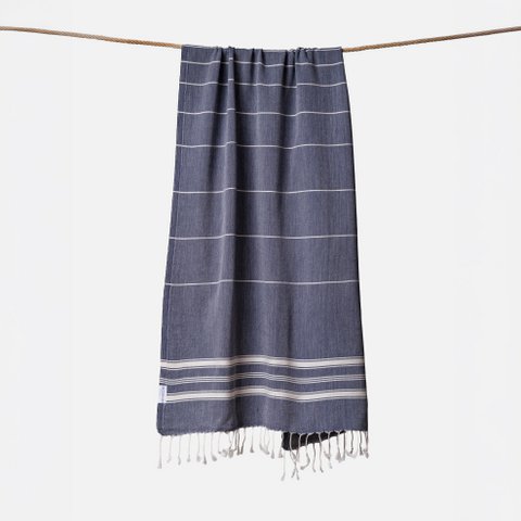 Ecobain Towel "New Classic" | Midnight Anchor (Dunkelblau)