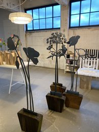 Coquelicot avec bouton floral | tige de corten