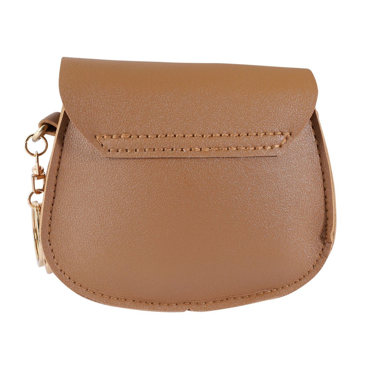 Mini sac avec mousqueton, simili cuir, marron