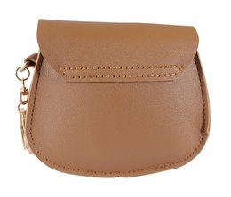 Mini sac avec mousqueton, simili cuir, marron