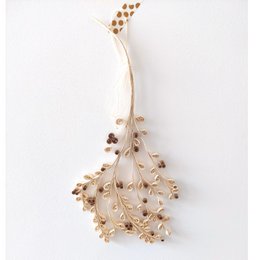 Mistletoe in box natural/gold 35x15cm Fairtrade 900-032