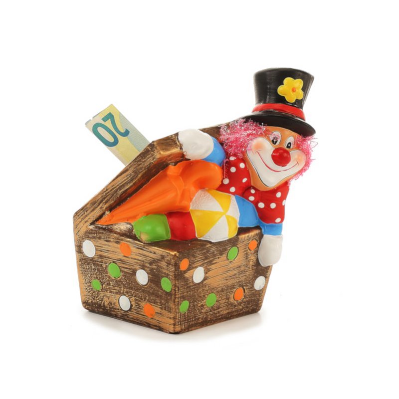 Clown Spardose aus Keramik 11x11x15cm