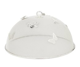 Paraguas protector EDZARD mariposa, elegante plateado, resistente al desgaste, diámetro 30 cm