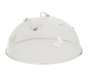 EDZARD eetparaplu beschermkap vlinder, verzilverd, aanslagbestendig, diameter 30 cm