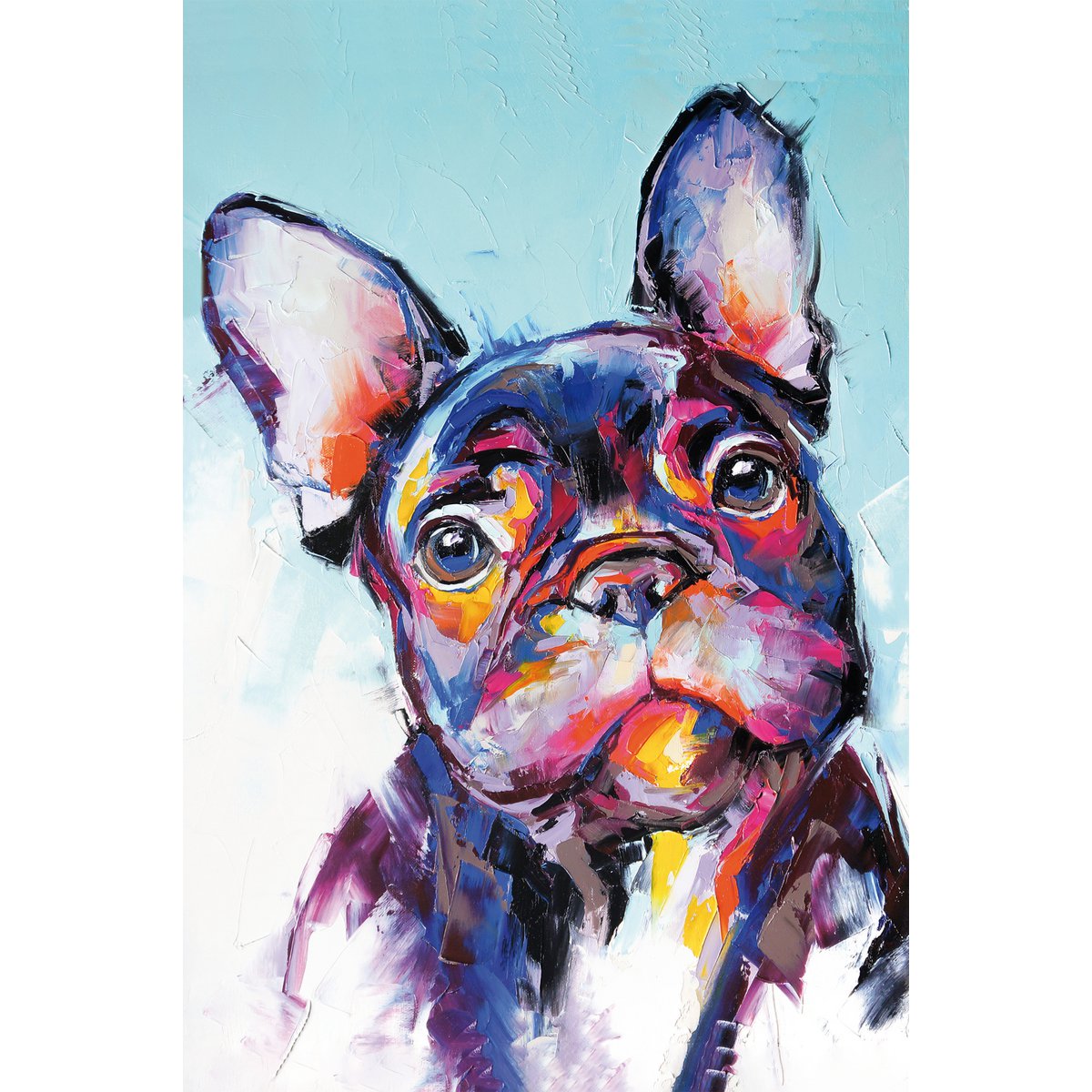 Wandfoto BULLDOG 60x90 cm canvas foto op spieraam decoratie modern