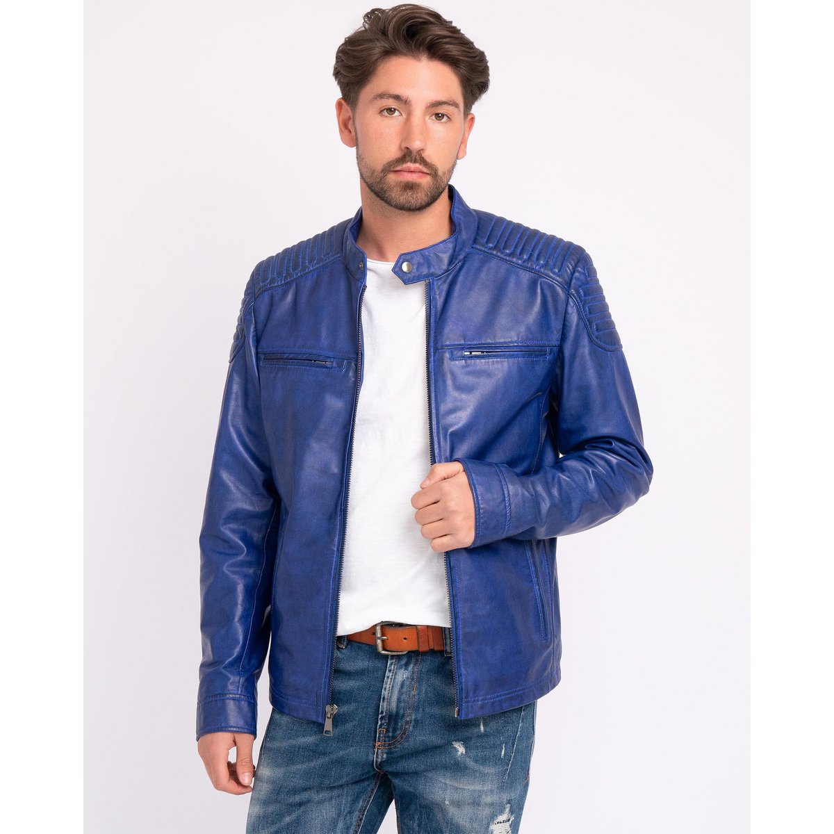 Hobbs │ Veste de moto en cuir masculin