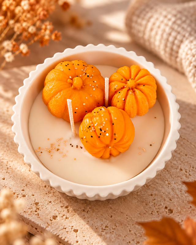 Duftkerze Kürbisschale | Lebkuchen