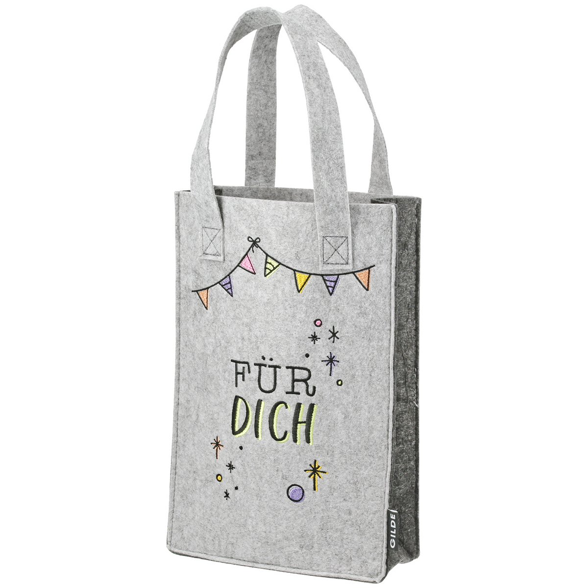 Geschenktasche Glückwunsch 2-sort. dunkelgrau; hellgrau, VE 8